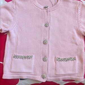 Pink women’s Cardigan with Embellished buttons and Pockets